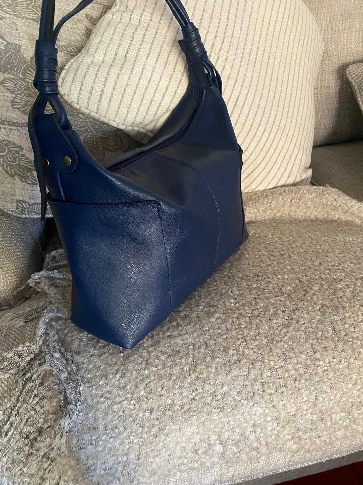 Cartera Olivia cuero Azul