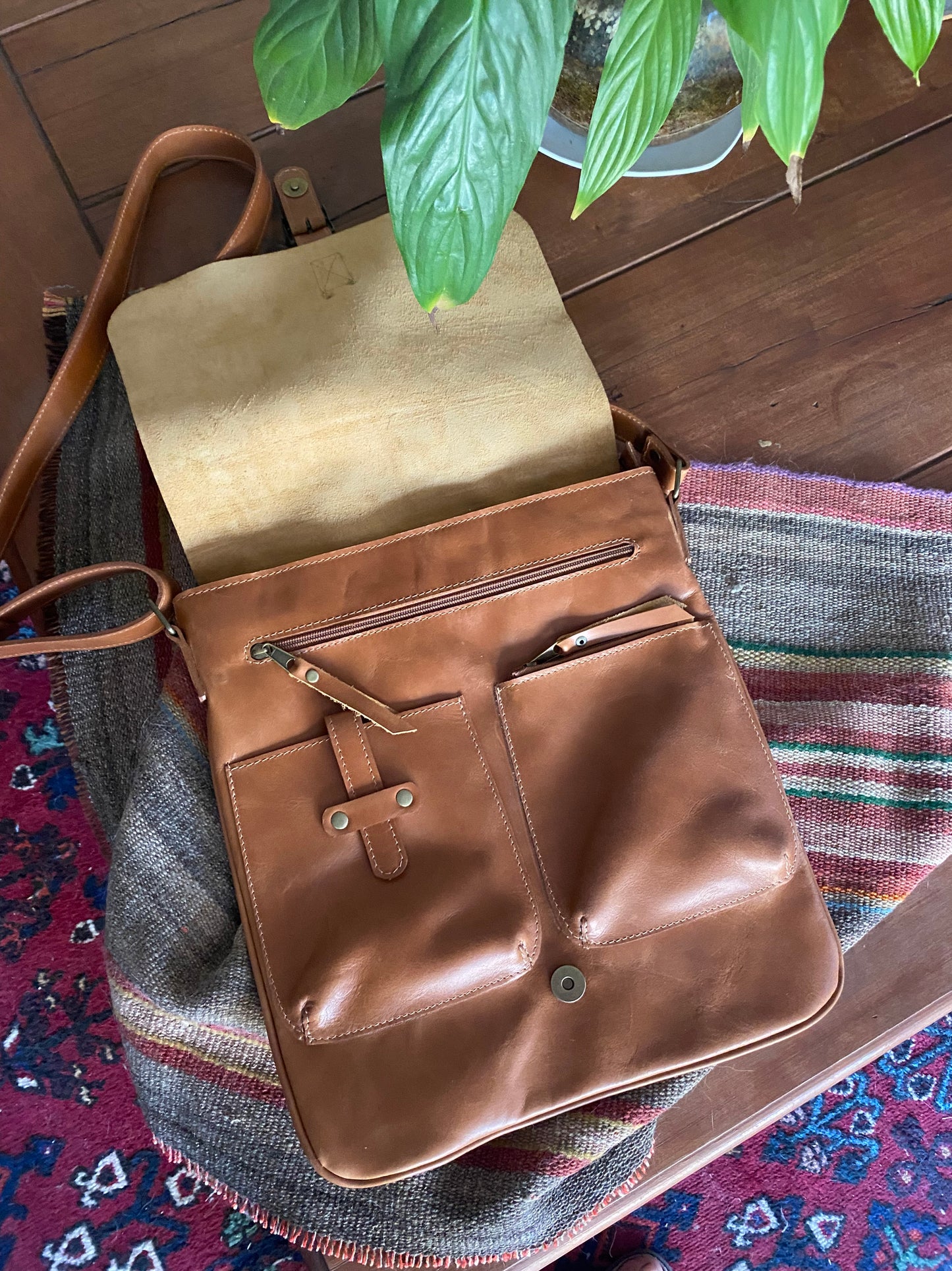 Cartera Margarita cuero Caramelo