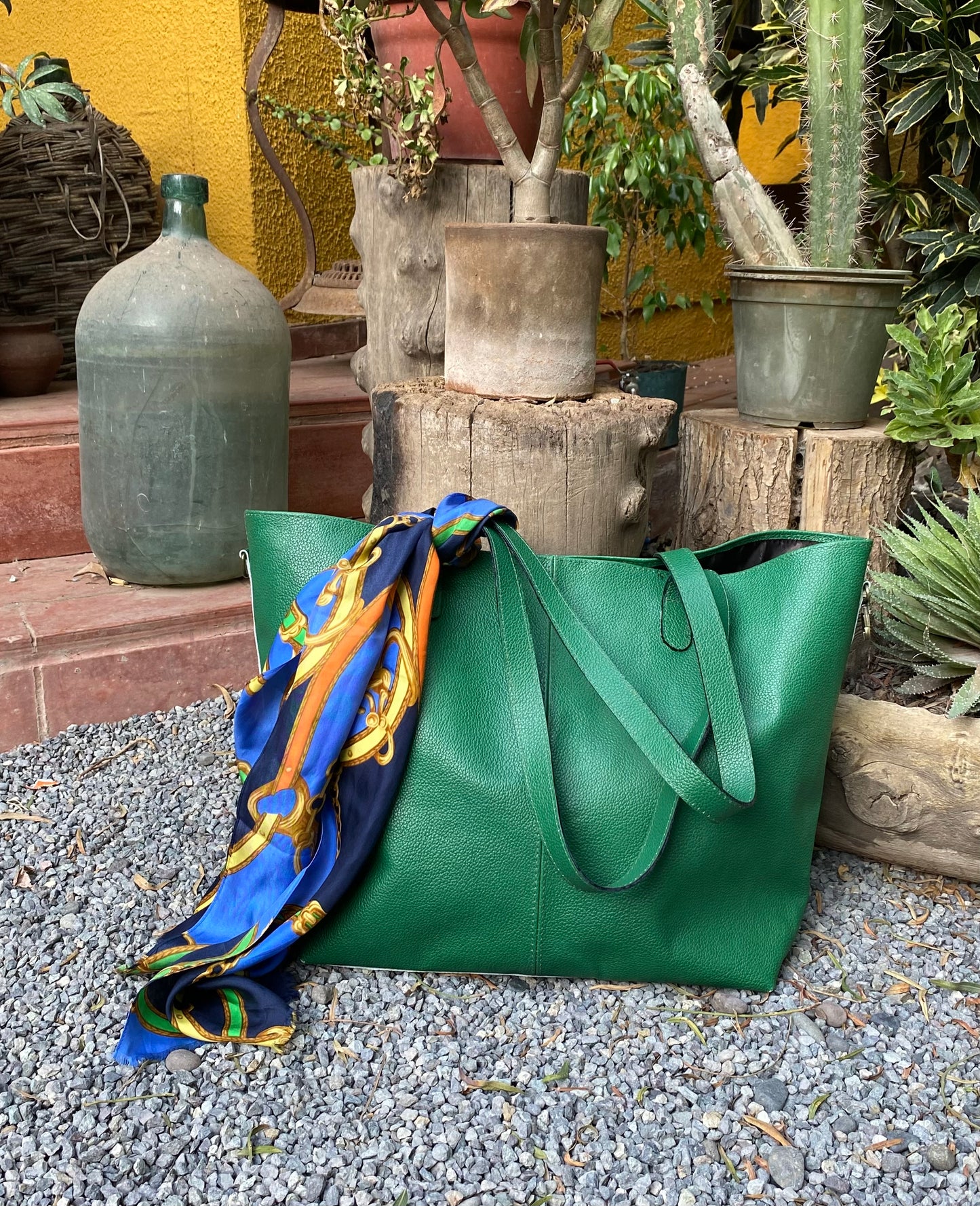 Cartera Paulina cuero verde