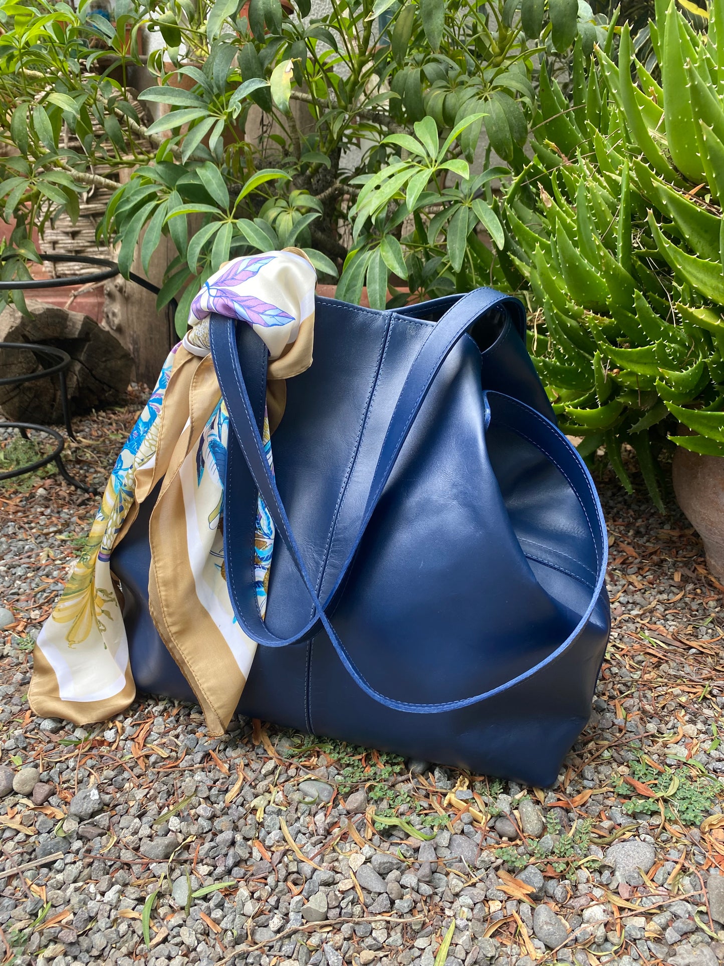 Cartera Paulina Cuero Azul