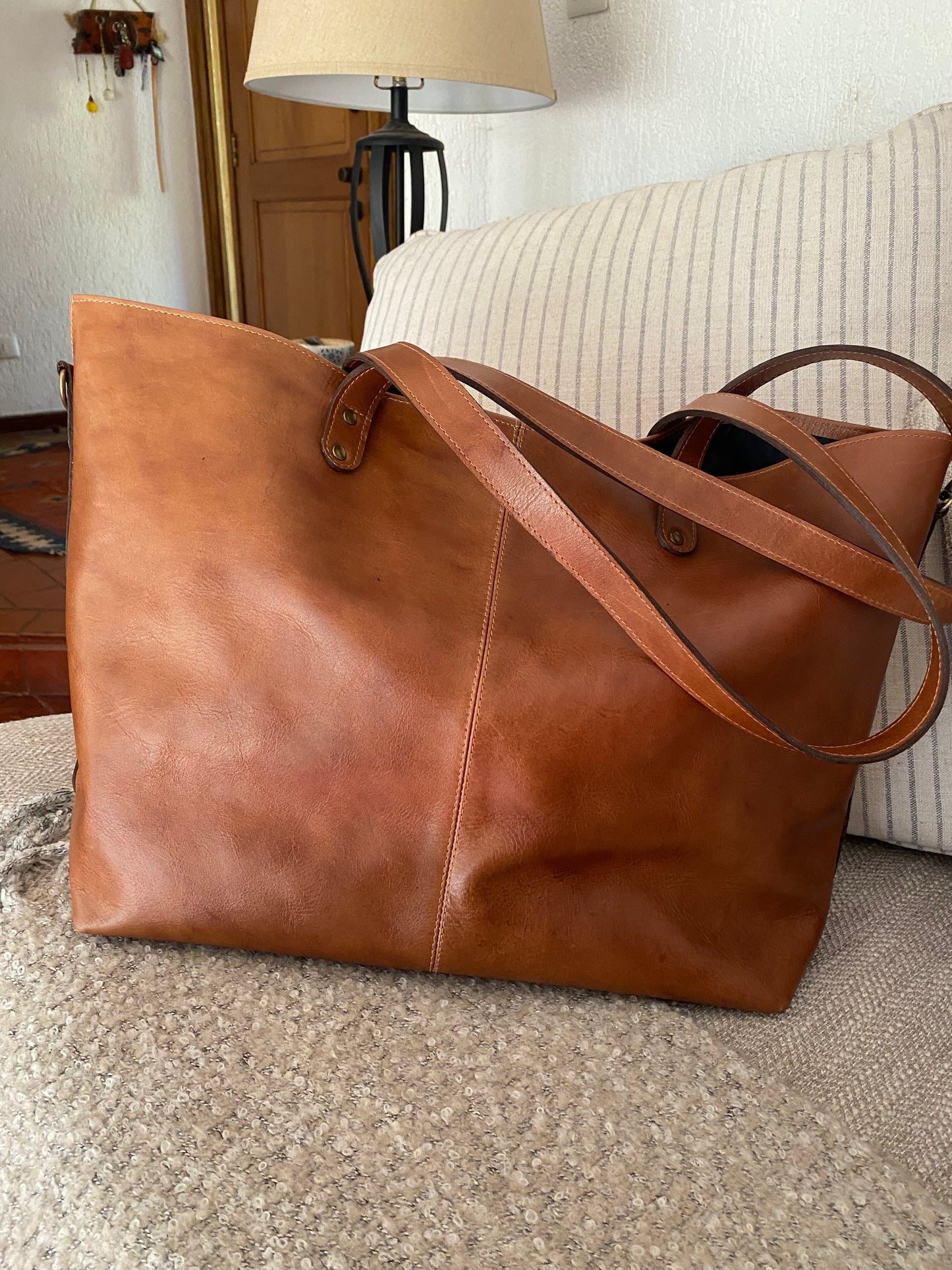 Cartera Paulina Cuero Caramelo