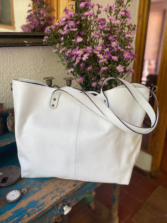 Cartera Paulina cuero Blanco