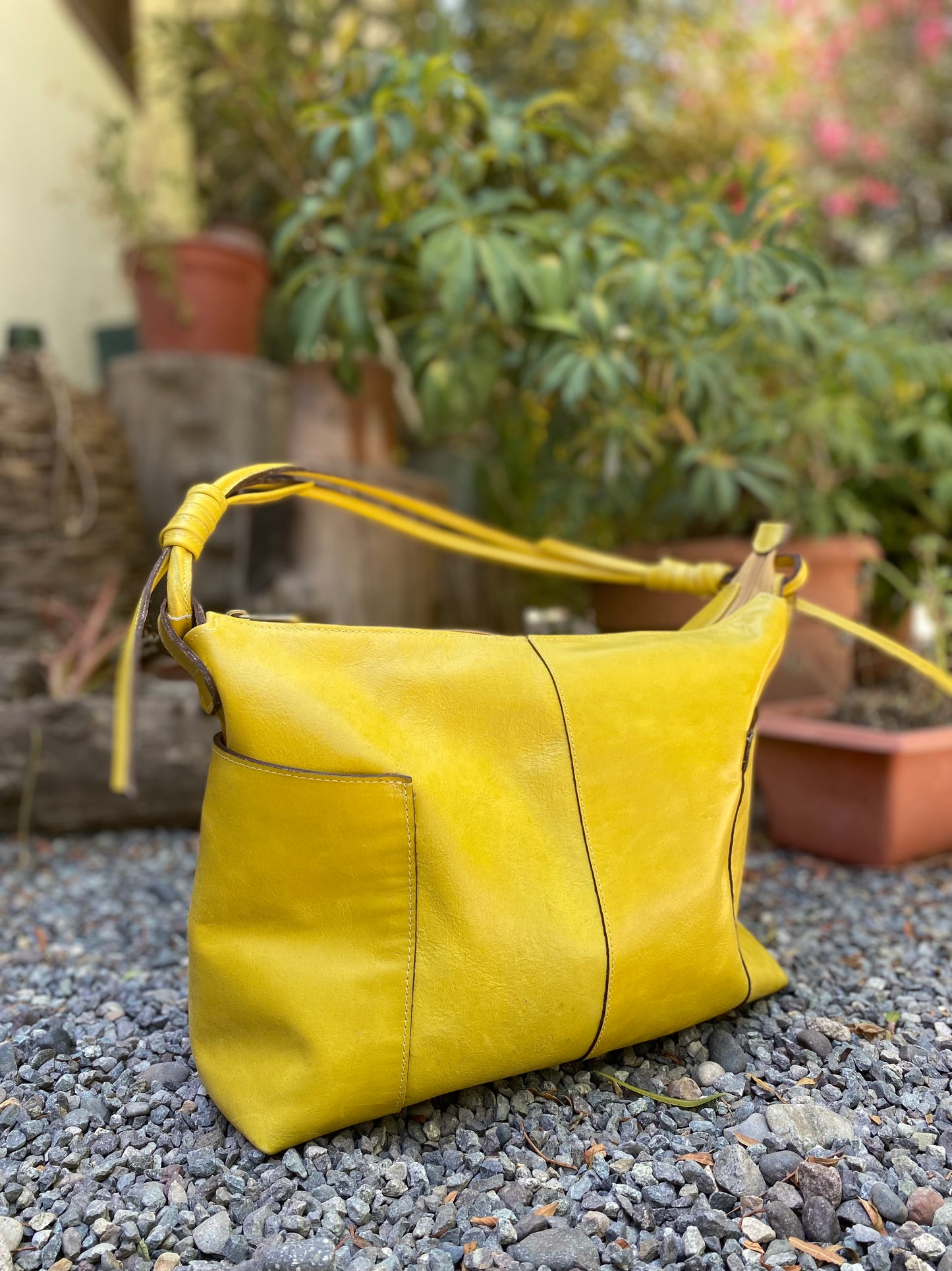 Cartera Olivia cuero Amarillo