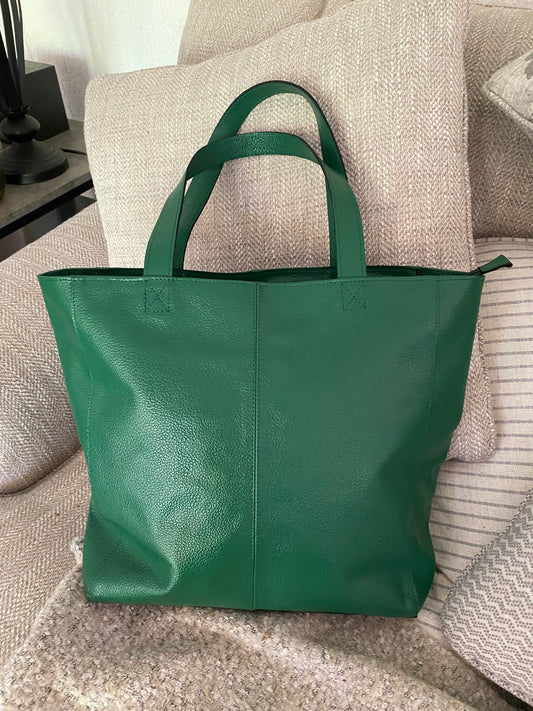 Cartera Sophia cuero verde