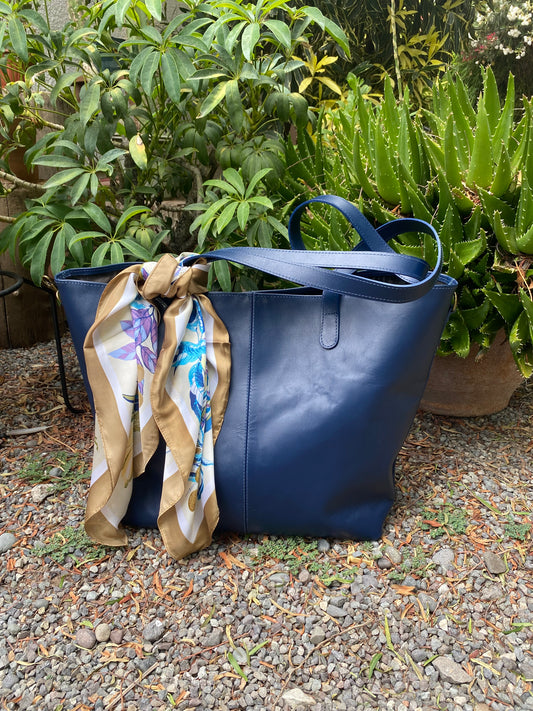 Cartera Paulina Cuero Azul