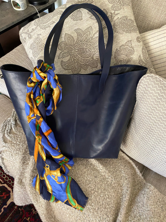 Cartera Paulina cuero Azul