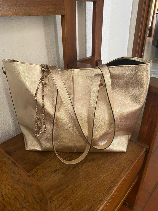 Cartera Paulina cuero Dorado