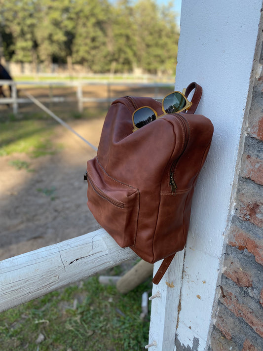 Mochila Cuero Tabaco