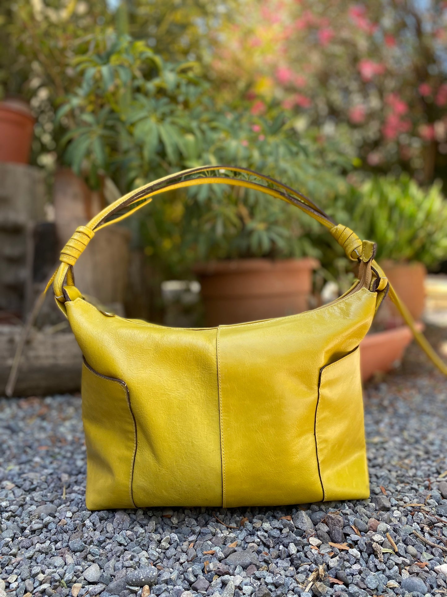 Cartera Olivia cuero Amarillo