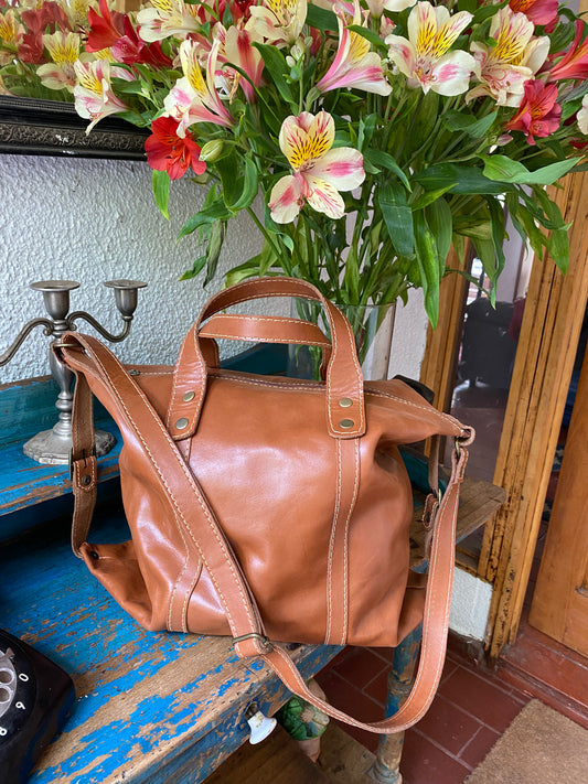 Cartera Wale cuero Caramelo